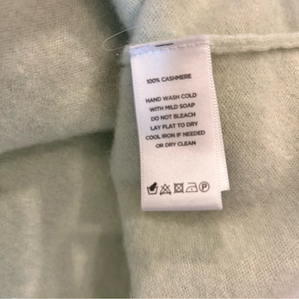 Leo‎ & Sage Cashmere Sweater Top Aqua Ruffle Shoulder Sleeveless Shirt, XS - Picture 6 of 6